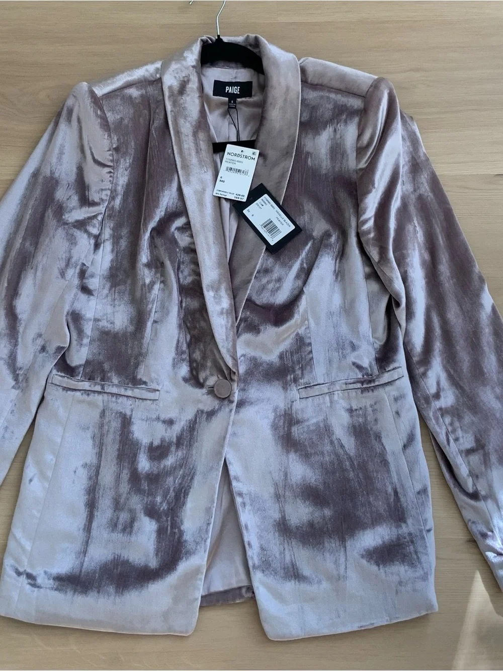 PAIGE Velvet Blazer in Light Pewter - Picture 4 of 10